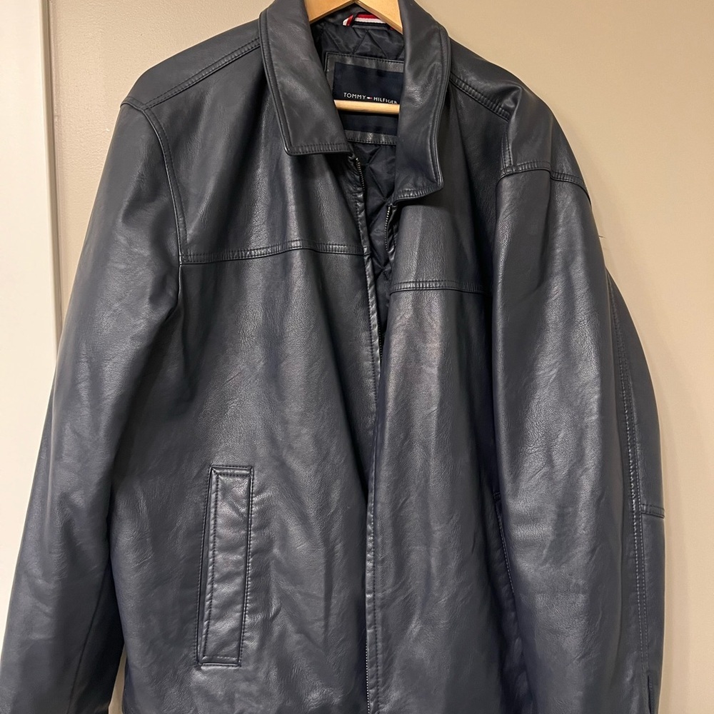 Tommy Hilfiger navy Leather Jacket